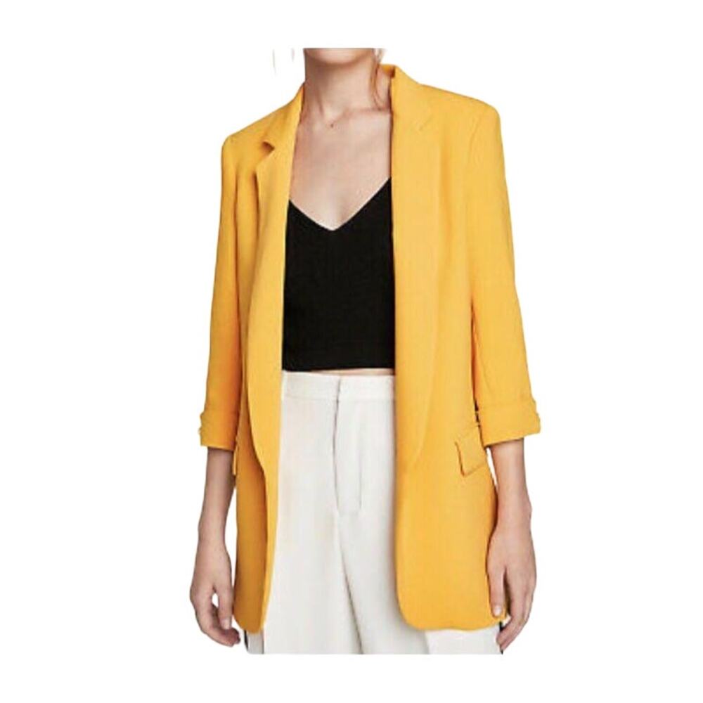 Zara Basic Yellow Oversized Open Front Career Wea… - image 1